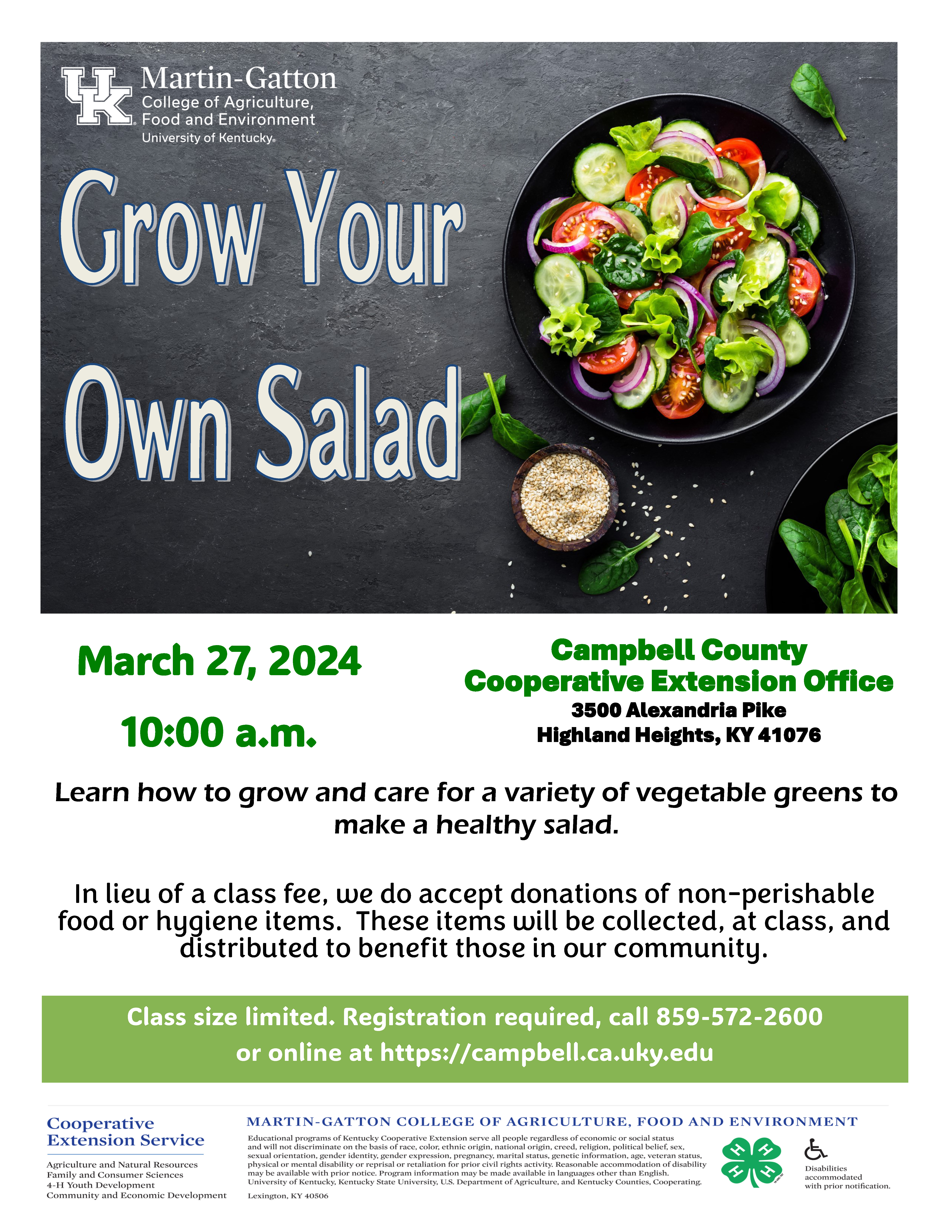 Grow Your Own Salad 3-27-24