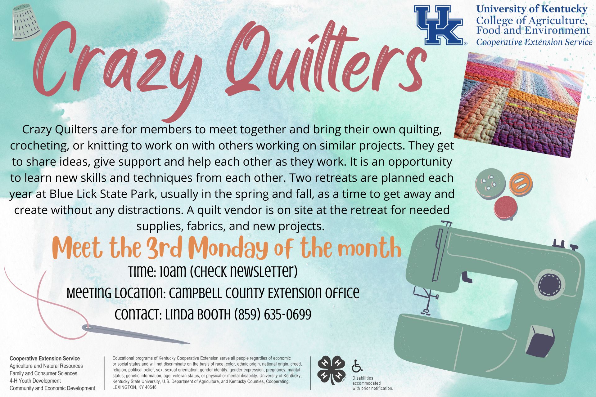 Crazy Quilters Club Flyer