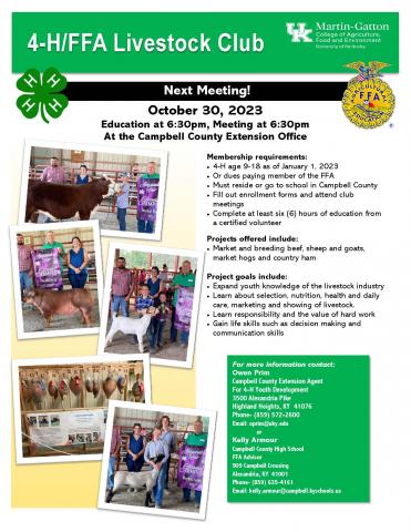 4-H/FFA Livestock Club Meeting
